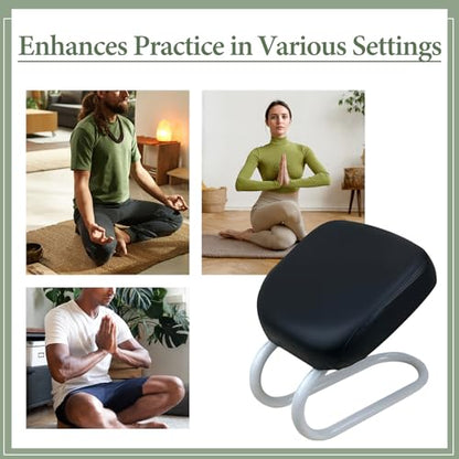 Kneeling Meditation Stool Chair Sturdy Ergonomic Compact Adults Comfortable Gift Seat Meditation Bench for Studio Praying, Black - color: Black