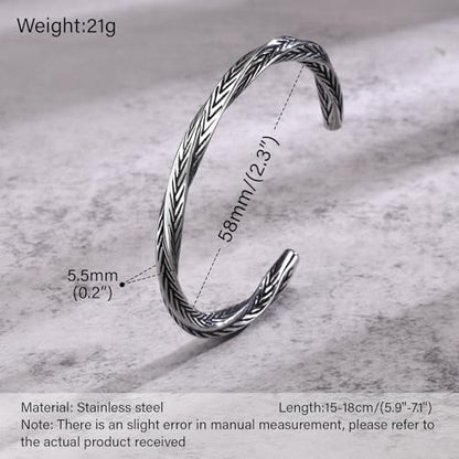 Handmade 925 Sterling Silver Bangle Bracelet Simple Silver/Gold Adjustable Cuff Bangles Durable Stainless Steel bracelet for Men &Women Daily Jewelry Gift for Anniversary Birthday Gift - color: Bangle-22