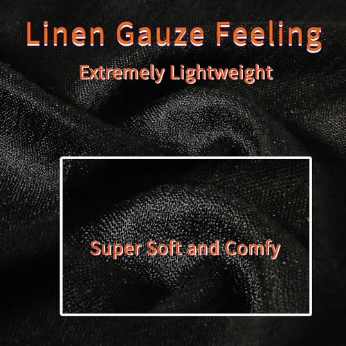 Harewom Lightweight Gauze Linen Feeling Shawl Wraps for Women Beach Summer Scarf for Evening Wedding Dresses - color: Shawl Wraps - Black
