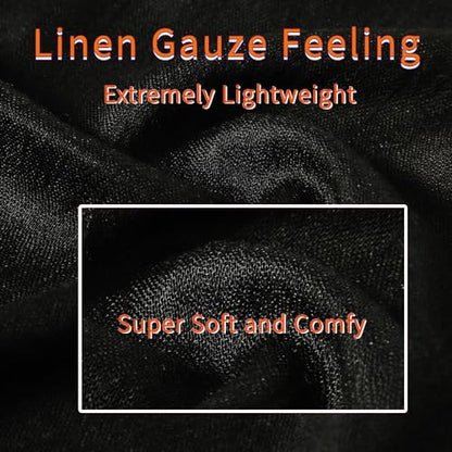 Harewom Lightweight Gauze Linen Feeling Shawl Wraps for Women Beach Summer Scarf for Evening Wedding Dresses - color: Shawl Wraps - Black