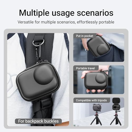 Accessories for DJI OSMO Action 6, Carrying Case with Lens Screen Protectors & TPU Lens Cap, Mini Action6 PU Hard Shell Storage Bag for DJI Action Camera - style: For Dji Osmo Action 6