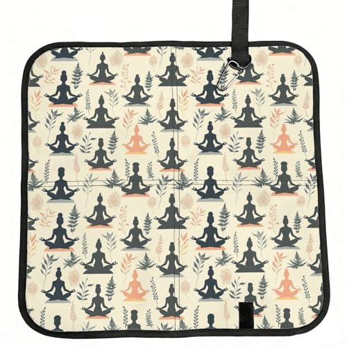 Yoga Meditation (7) Print Folding Seat Pad, Portable Camping Seat Cushion for Outdoor