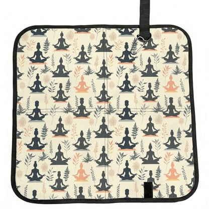 Yoga Meditation (7) Print Folding Seat Pad, Portable Camping Seat Cushion for Outdoor