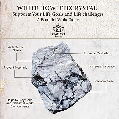 Ayana Crystals Handmade Howlite Tumbled Necklace - Howlite Crystal Stone Pendant, Statement Jewelry for Women, Trendy Bohemian Gemstone Necklace