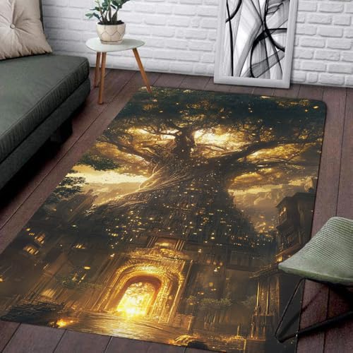 Tree of Life Area Rug – Boho Spiritual Nature Carpet for Living Room, Bedroom, Meditation – Soft Non-Slip Floor Mat for Home Decor – Abstract Art Style Modern Accent Rug (Tree of Life 04) - color: Tree of Life 04
