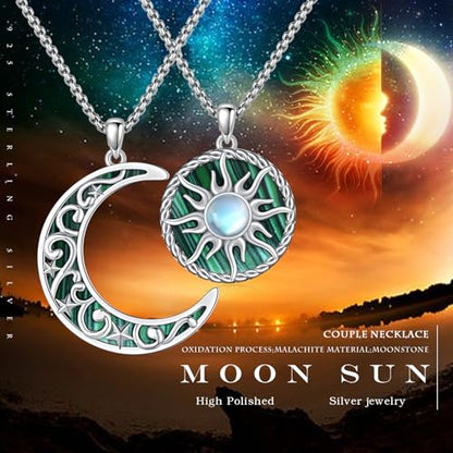 Yin Yang Necklaces for Women Men 925 Sterling Silver Pendant Necklace Yin Yang Jewelry for Women Men Couples - style: Sun Moon #5