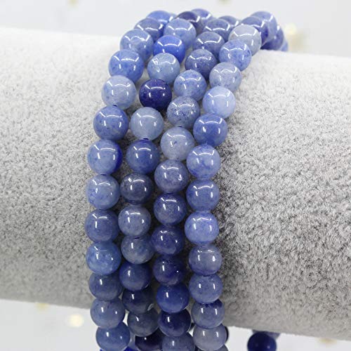 Keleny Natural Gemtone 6mm Round Beads Crystal Adjustable Braided Macrame Tassels Bracelets Unisex - color: Blue Aventurine
