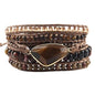 Boho Wrap Bracelet for Women, Handmade Natural Imperial Jasper Multi-Layer Stone Beaded Bracelet, Bohemian Healing Crystal Stone Jewelry Gifts - color: Tiger Eye #2