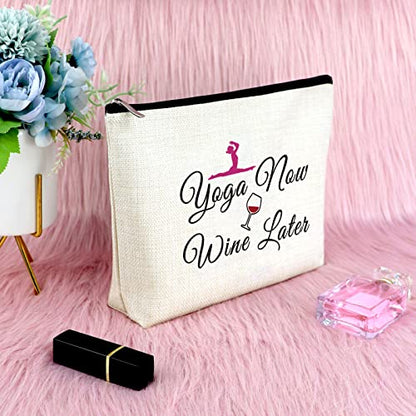 Sfodiary Yoga Lover Gifts for Women Makeup Bag Gift for Yoga Instructor Meditation Present for Sister Friends Birthday Christmas Graduation Present Novelty Zipper Cosmetic Travel Pouch