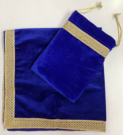 SMMS Spiritual Velvet Table Cloth Altar Tarot Spread (Blue, Medium- 61cm*61cm/ 24inch*24inch) - color: Blue, size: Medium- 61cm*61cm/ 24inch*24inch