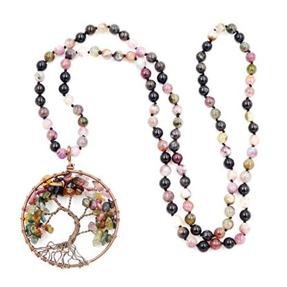 mala Beads Necklace for Women Man, mala Bracelet, Prayer Beads Necklace - color: tree of life mala