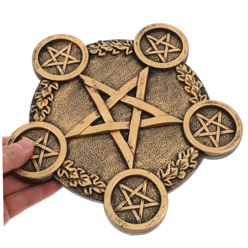 VALICLUD Pentacle Star Candleholder Decorative Altar Prop Elegant Desktop Candle Holder Compact Space Saving Design for Home Bar Restaurant Wiccan Sacrifice Ritual