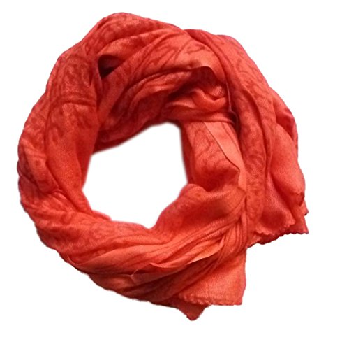 KVR Hindu Pooja Religious Cotton Indian prayer scarf with OM Krishna Ganesha Shiva Nataraja yoga spiritual auspicious prints - color: Orange-ganesha-2