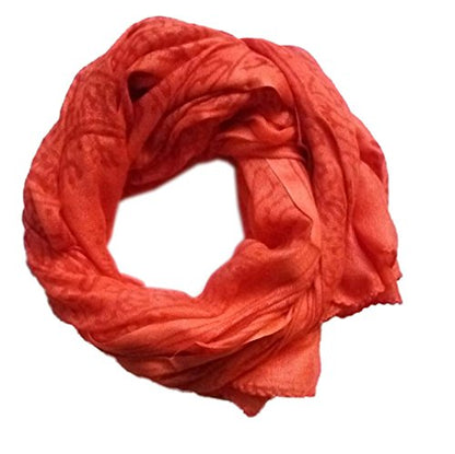 KVR Hindu Pooja Religious Cotton Indian prayer scarf with OM Krishna Ganesha Shiva Nataraja yoga spiritual auspicious prints - color: Orange-ganesha-2