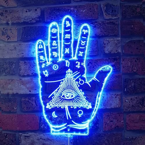 ADVPRO Palmistry Hand Psychic Magic Eye Alchemy RGB Dynamic Glam LED Sign - Cut-to-Edge Shape - Smart 3D Wall Decoration - Multicolor Dynamic Signage st06s66-fnd-i0034-c - color: Magic Eye, size: 3) Large