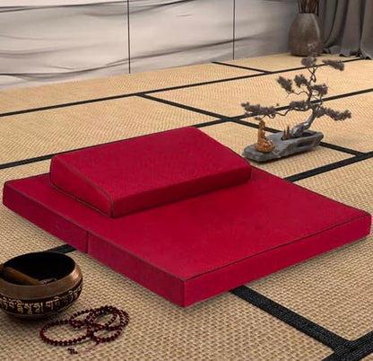 Meditation Mats,Futons, Household Folding, Thickened Fabrics, Coconut Palm, Kneeling Mats(Size:28x28inch,Color:Red1) - color: Red1, size: 28x28inch