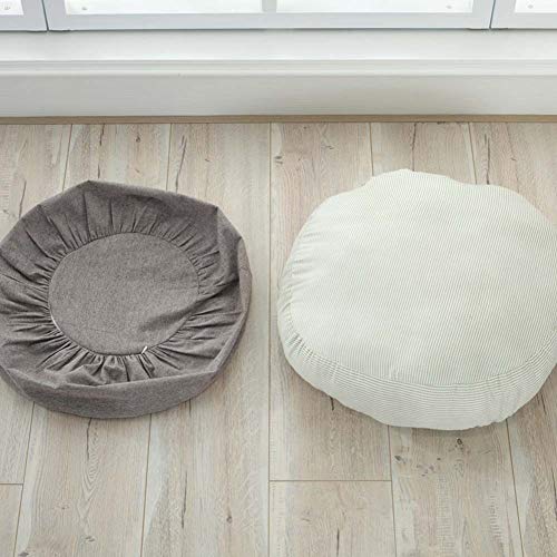 FANCY PUMPKIN Japanese Tatami Zafu Meditation Cushion Detachable Seat Cushion Floor Pillow for Bay Window, B - color: Light Gray