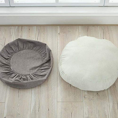 FANCY PUMPKIN Japanese Tatami Zafu Meditation Cushion Detachable Seat Cushion Floor Pillow for Bay Window, B - color: Light Gray