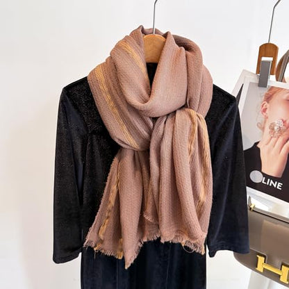 WINCESS.YU Women Gradient Scarf Long Shawls and Wraps Fashion Plain Pashmina Formal Scarf - color: Lx92-light Coffee