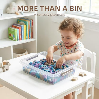 Citylife 10 PCS Plastic Storage Bins with Latching Lids Portable Project Case Clear File Box Stackable Storage Containers for Organizing A4 Paper, Photo, Document, Scrapbook - size: 5QT, style: 10 PCS