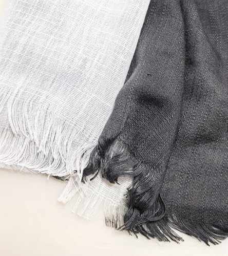 Women's Cotton Scarves Lady Light Soft Fashion Solid Scarf Wrap Shawl - color: 1 # Black and White