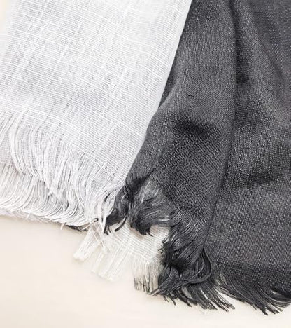 Women's Cotton Scarves Lady Light Soft Fashion Solid Scarf Wrap Shawl - color: 1 # Black and White