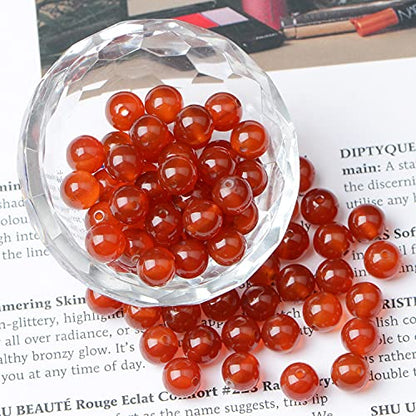 AD Beads 8mm Natural Round Loose Beads 110 Pieces, for Making 108 Mala Prayer Beads Necklace, Bracelet & Yoga Meditation, Jewelry Design (Carnelian) - color: Carnelian, size: 8mm-110pcs
