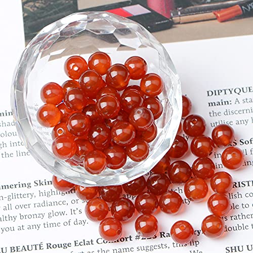 AD Beads 8mm Natural Round Loose Beads 110 Pieces, for Making 108 Mala Prayer Beads Necklace, Bracelet & Yoga Meditation, Jewelry Design (Carnelian) - color: Carnelian, size: 8mm-110pcs