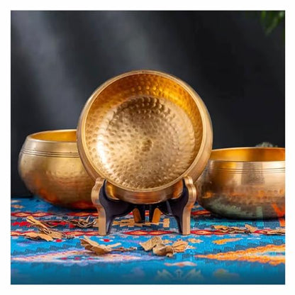 Tibetan Handmade Brass Singing Bowl, Yoga Meditation Bowl for Sound Healing Stress Relief 1pc(12cm) - size: 12cm