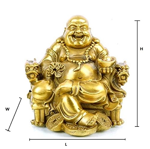 Fengshui Decor Laughing Buddha Statue for Lucky & Happiness, God of Wealth Statue,Brass Buddhist Statues and Sculptures Home Decor Congratulatory Gifts (X-Large) - size: X-Large