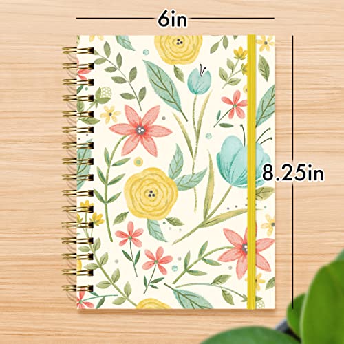 Designer Greetings, Designer Papers Flex Cover Journal with Elastic Band, Spring Flowers - 320 Pages (6” x 8.25”) - Back-to-School Supplies, Creative Writing, Personal Notes - style: Spring Flowers