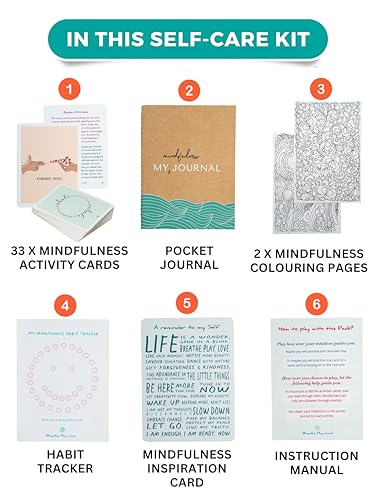 33 Mindfulness Cards & Mindfulness Tools | Best Mental Health Gifts for Women & Men | Mental Health Stocking Stuffers | Self Care for Anxiety and Stress Relief