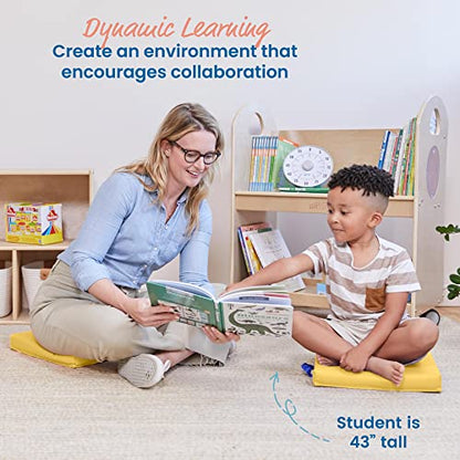 ECR4Kids SoftZone Square Floor Cushions with Handle, Flexible Seating, Yellow, 6-Piece - color: Yellow