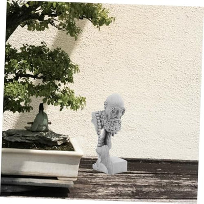 1pc Small Buddha Statue Decorative Zen Figurine for Home and Garden Compact Design Celestite Powder Material for Bonsai Arrangements and Indoor Decor