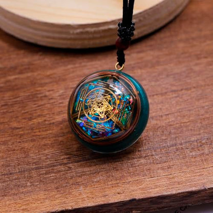 Da Piao Liang Sacred Geometry Orgone Pendant Necklace with Metatron's Cube & Mandala Design - SBB Copper Wire Energy Amulet, Black Adjustable 26-Inch Cord Chain for Spiritual Healing | Sacred Geometry Design, Metatron's Cube , Mandala, Adjustable Cord Cha