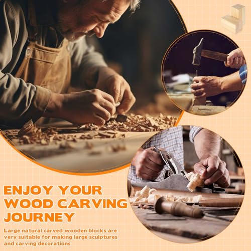 Landical 2 Pack Pine Wood Carving Blocks 10x4x4 Inch Unfinished Whittling Wooden Blocks for Beginners Home Christmas DIY Arts Supplies - size: 10 x 4 x 4 Inch
