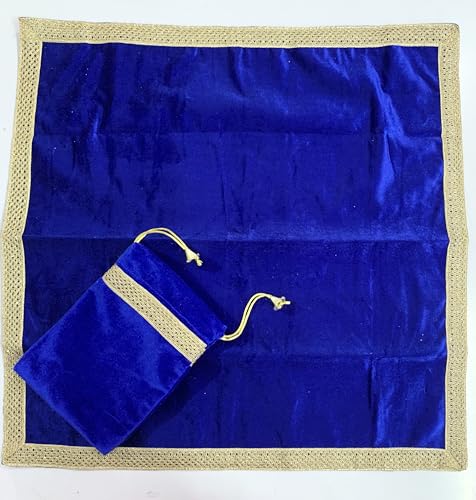 SMMS Spiritual Velvet Table Cloth Altar Tarot Spread (Blue, Medium- 61cm*61cm/ 24inch*24inch) - color: Blue, size: Medium- 61cm*61cm/ 24inch*24inch