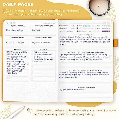 Clever Fox Self-Care Journal – Wellness & Daily Reflection Notebook – Mental Health & Personal Development Journal – Self-Care, Meditation & Mood Journal for Women & Men – A5 Size (Amber Yellow) - color: Amber Yellow, size: A5 (5.8'' x 8.3'')