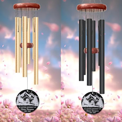 Personalized Mountain Biker Memorial Wind Chime – Custom “in Loving Memory” Cycling Design – White Engraved Outdoor Sympathy Gift for Loss of Loved One – Inspired Adventure Tribute Windchime - size: BikingWC 1