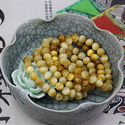 Keleny Gem Semi Precious Gemstones 8mm Round Beads Crystal Stretch Bracelets 7 Inch Unisex - color: Yellow Golden Tiger Eye Quartzite