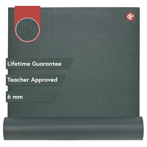 Manduka PRO Yoga Mat - 6mm | Lifetime Durability | Hygienic Construction | Premium Studio Quality | Teacher Approved - color: Black Sage, size: 85" x 26"