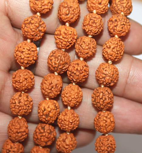 Natural Rudraksha Mala 108 Beads with Tassel & Matching Rudraksha Bracelet | Spiritual Prayer Meditation Japa Necklace for Yoga, Healing & Puja