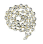 GEMSCITE Clear Quartz Crystal Prayer Mala Necklace, 55 Beads, 8mm, 30 inch, Copper Flower Cap Design