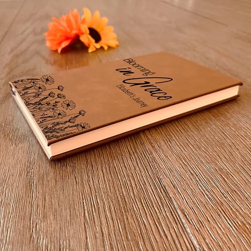 Personalized Christian Prayer Journal for Men & Women, Custom Engraved Name, Daily Devotional, Scripture Writing, Gratitude and Faith Gift