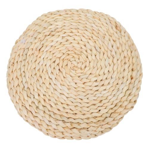 1Pc Thicken Woven Meditation Mat Round Corn Husk Cushion for Yoga Meditating Comfortable and Floor Pad Chic Design for Home Use