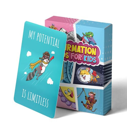 45 Affirmation Cards for Kids - Standard Edition – 2.5x3.5 in – Conversation Notes for Children and Toddlers – Mindfulness, Social Skills, CBT Therapy – Lunch, School Counselors, Teachers, Parents