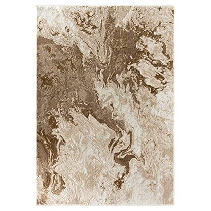 LUXE WEAVERS Marble Swirl Abstract Area Rug, Beige 4x5 - color: Beige, size: 4' x 5' (Rectangular)