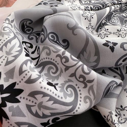 35" Head Scarf Large Square Scarf Like Cotton Hairscarf Fashion Scarves Bandana Night Sleeping Wraps for Women B01 - color: Grey Paisley