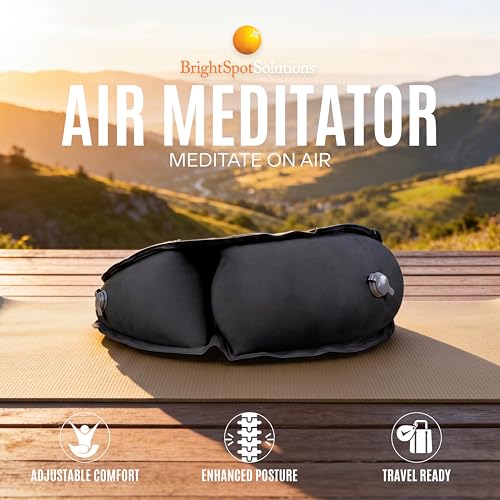 Air Meditator Inflatable Meditation Cushion and Travel Pillow – Meditate on Air in Total Comfort with Adjustable Three-Chamber Design for Enhanced Posture and Portability