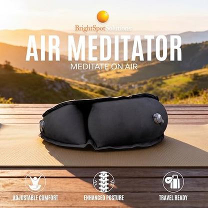 Air Meditator Inflatable Meditation Cushion and Travel Pillow – Meditate on Air in Total Comfort with Adjustable Three-Chamber Design for Enhanced Posture and Portability